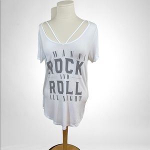 Lyric Culture Medium White Tee KISS lyrics